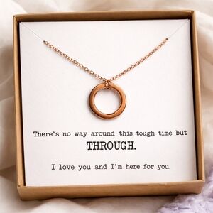 Gold Circle Pendant Necklace – Encouragement Gift